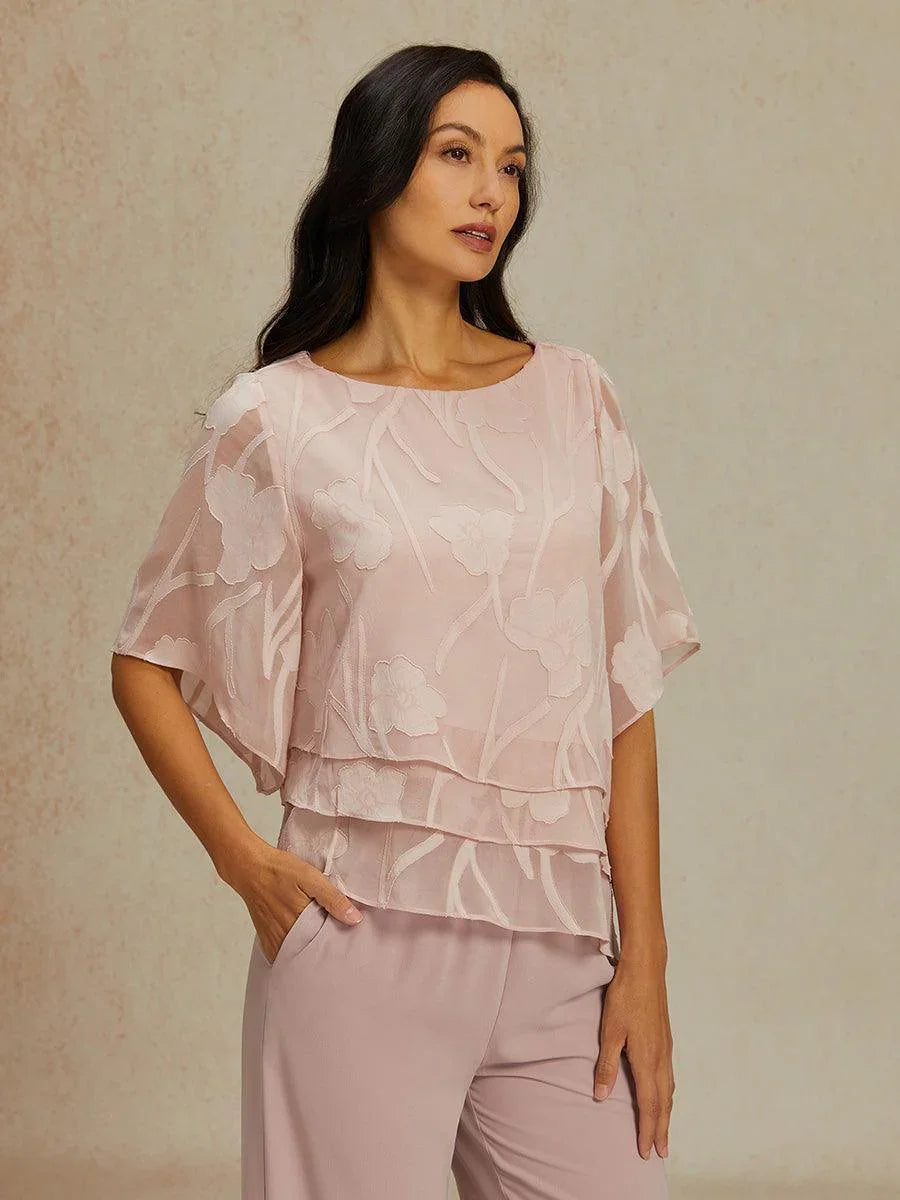 Floral Layered Chiffon Blouse