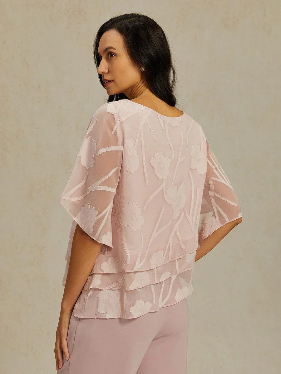 Floral Layered Chiffon Blouse