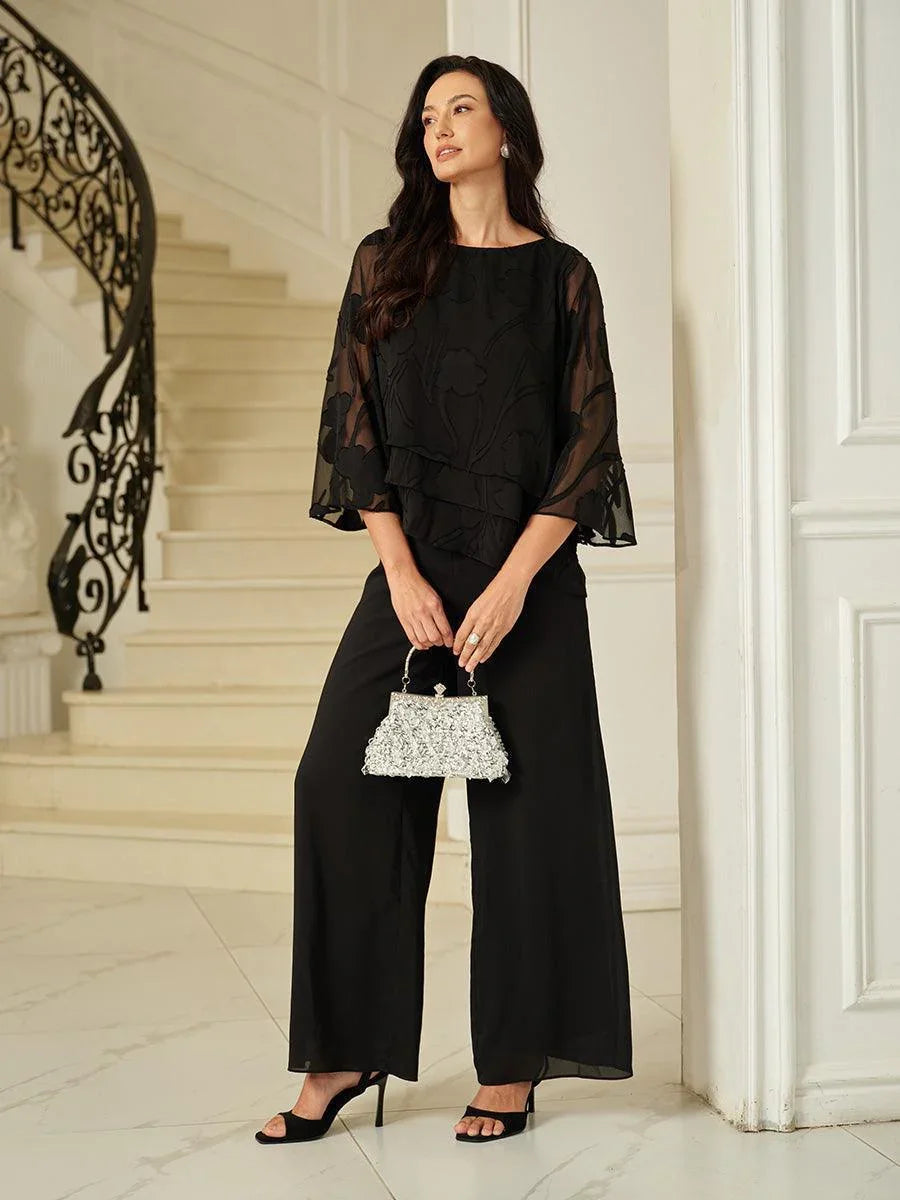 Floral Layered Chiffon Blouse