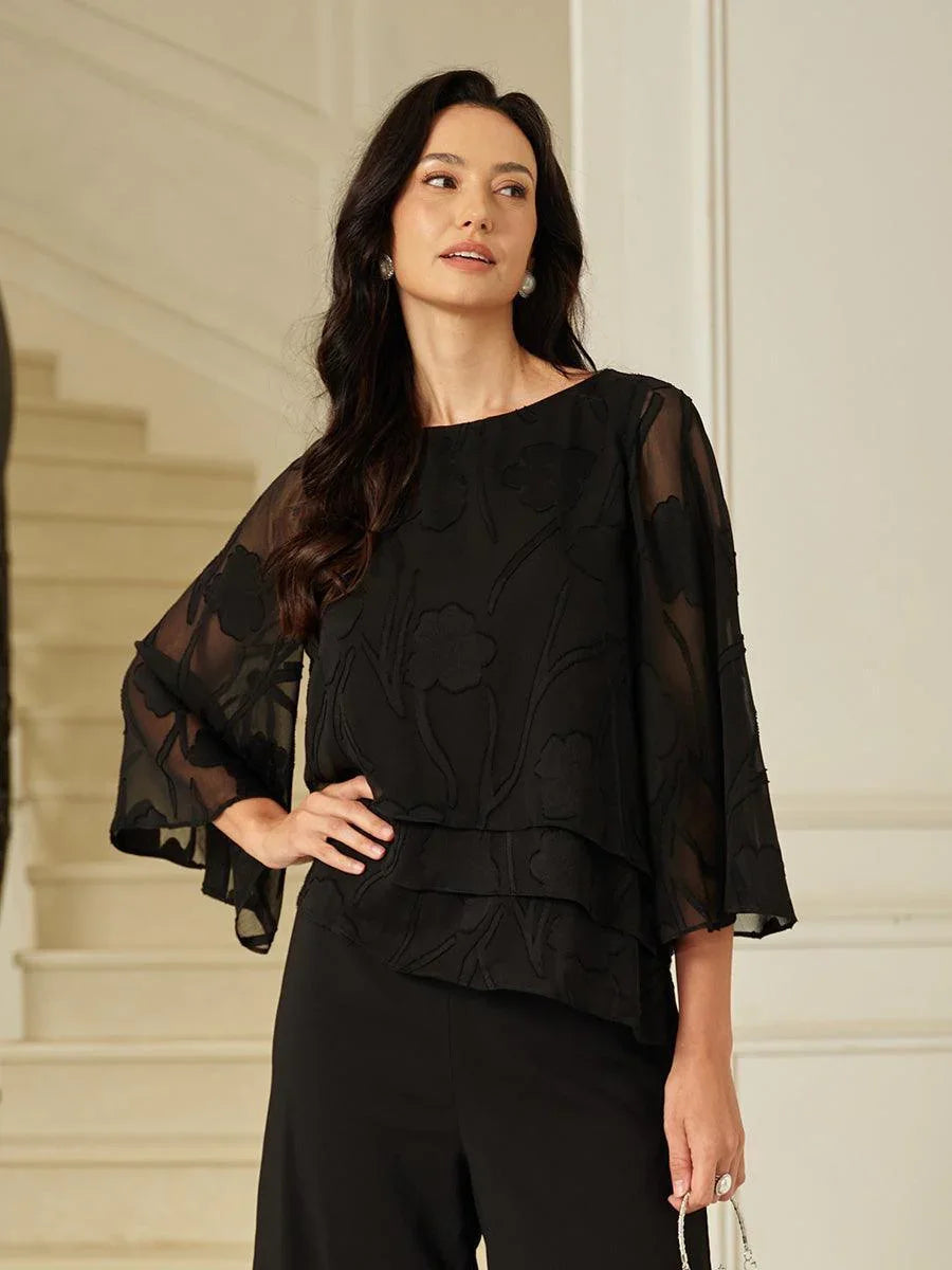 Floral Layered Chiffon Blouse