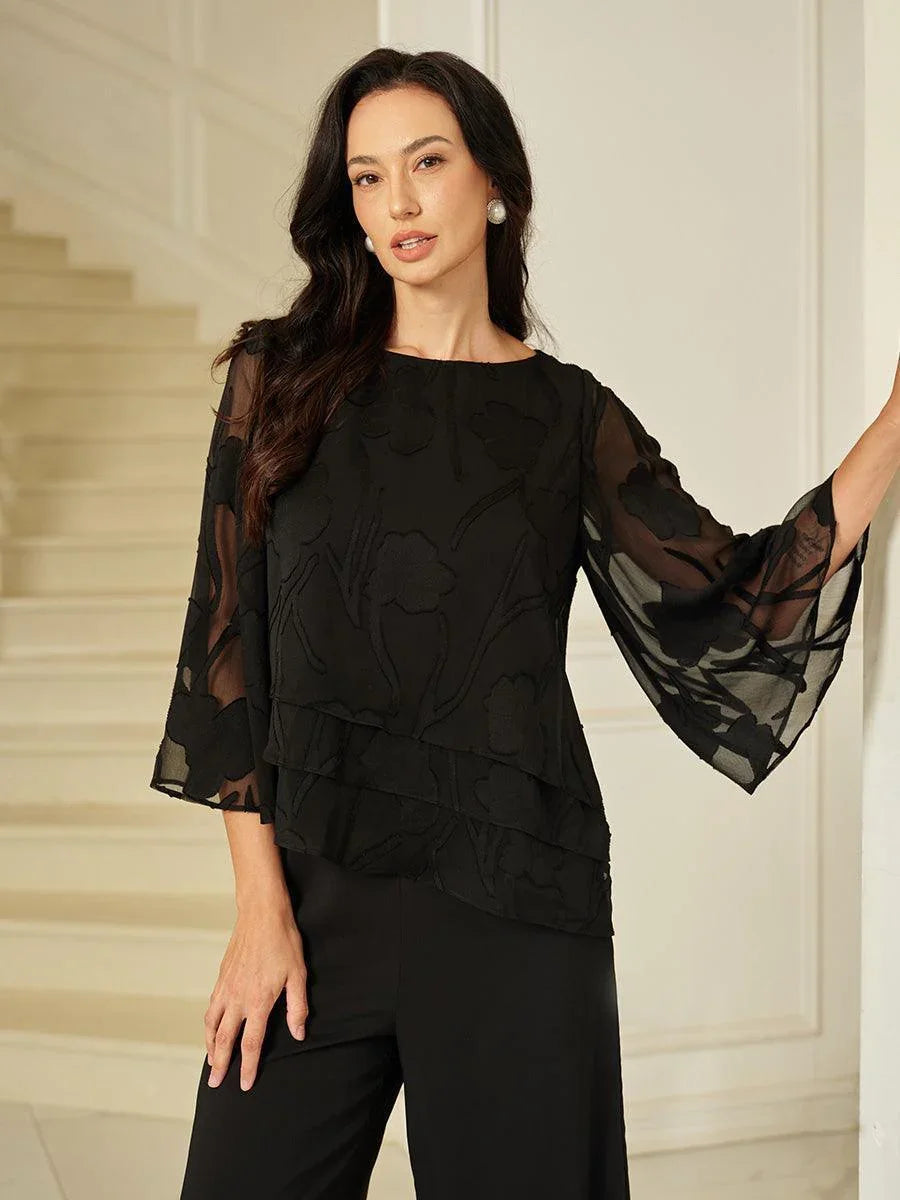 Floral Layered Chiffon Blouse