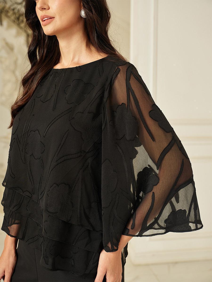 Floral Layered Chiffon Blouse