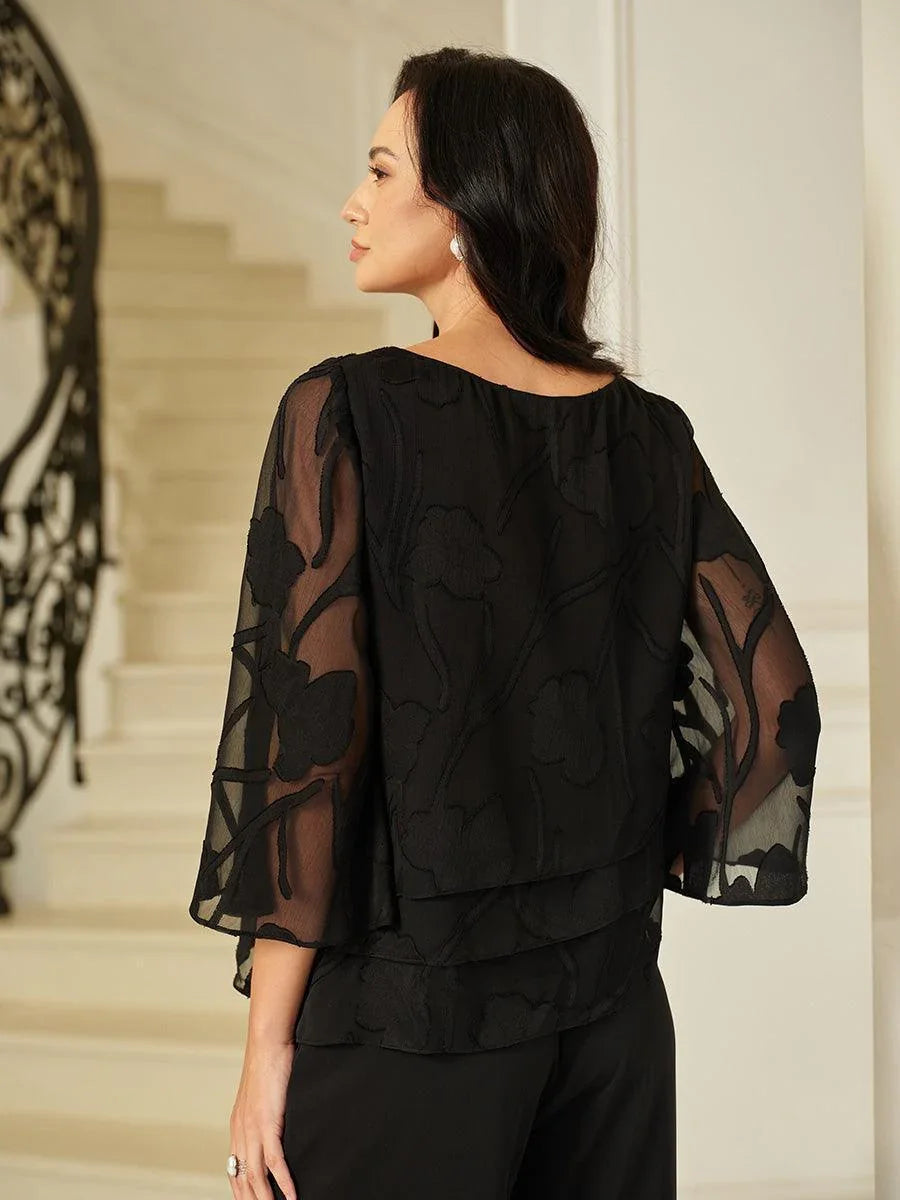 Floral Layered Chiffon Blouse