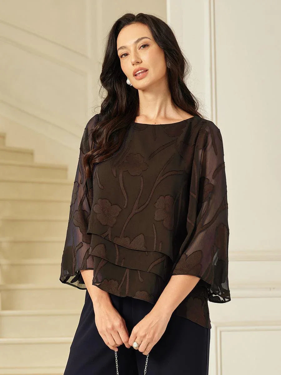 Floral Layered Chiffon Blouse