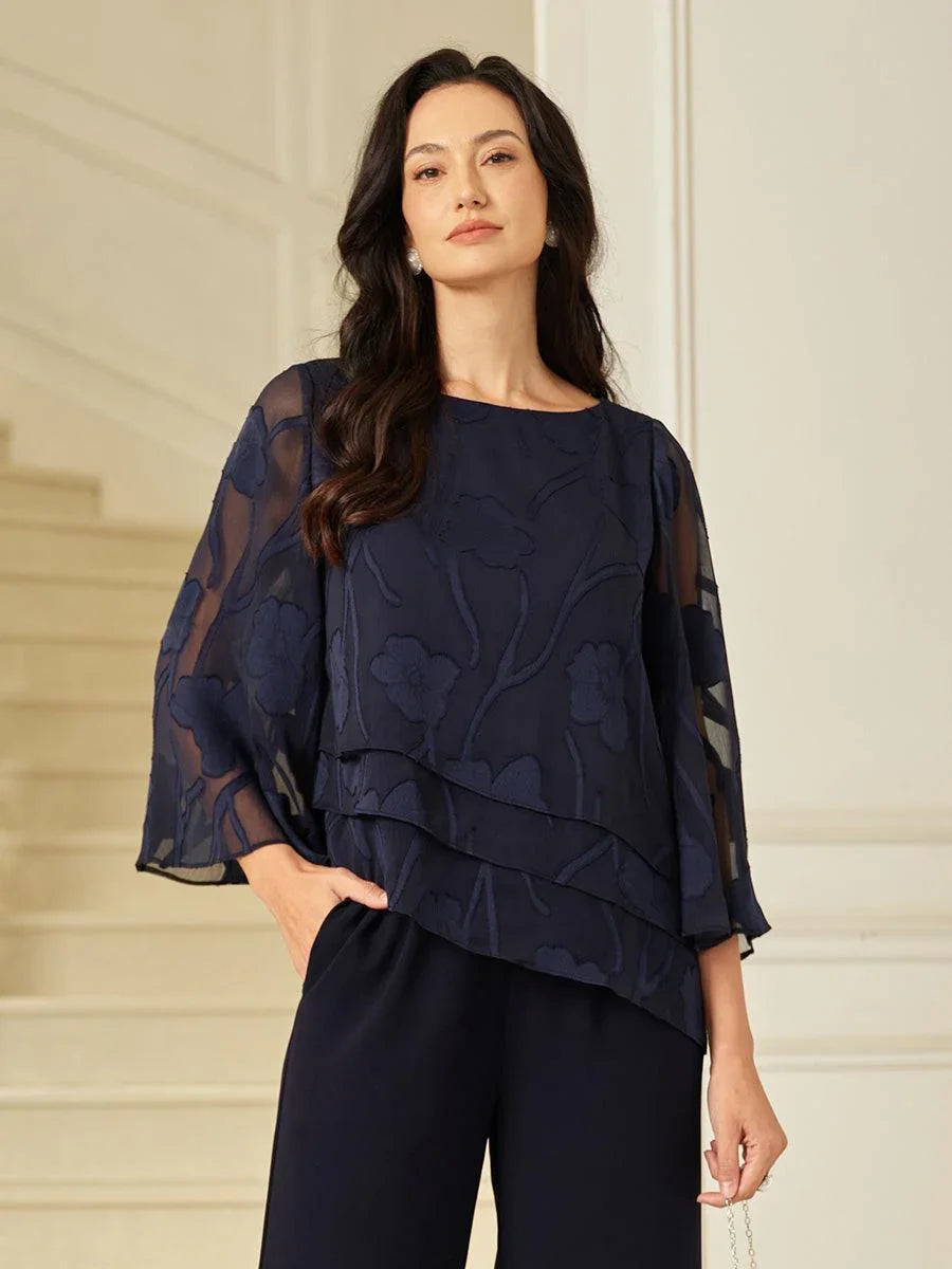 Floral Layered Chiffon Blouse
