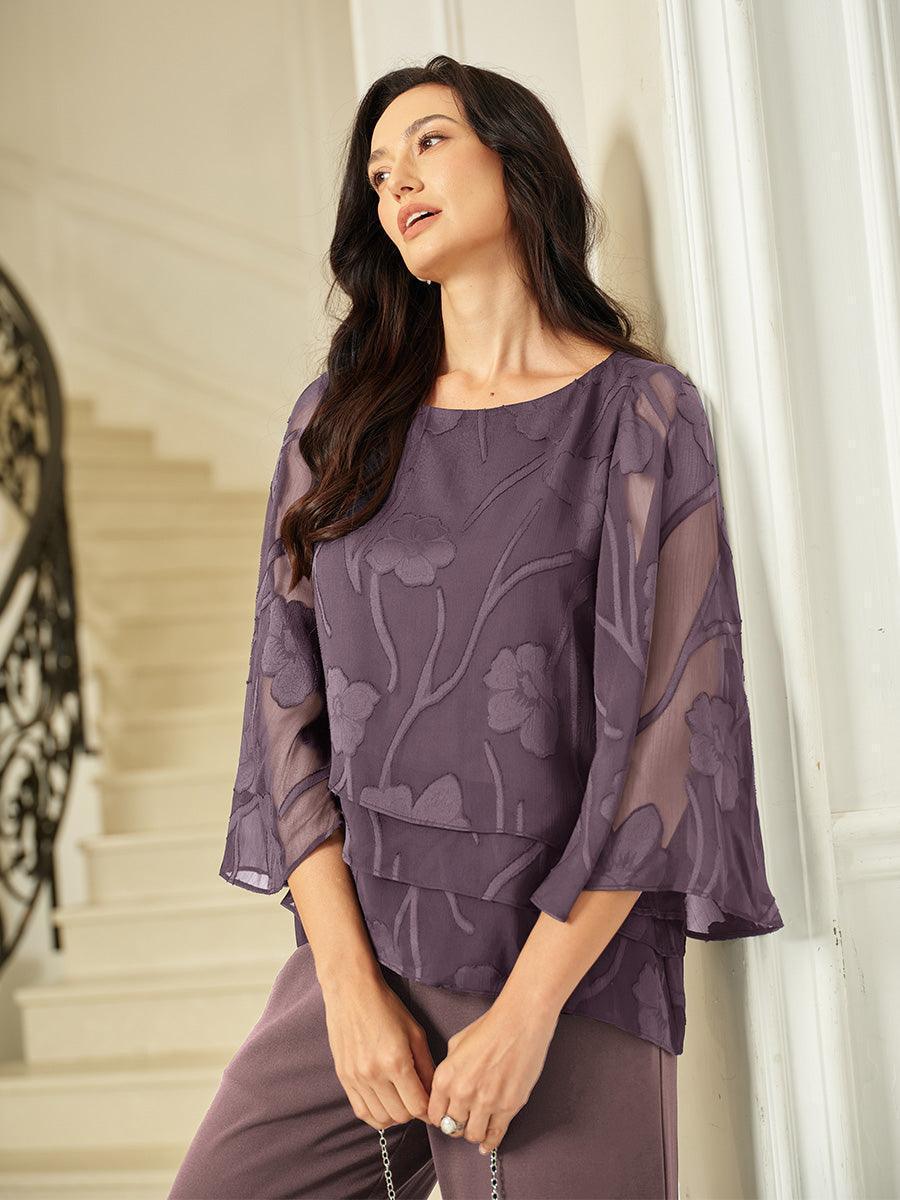 Floral Layered Chiffon Blouse