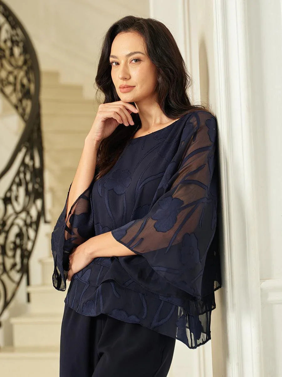 Floral Layered Chiffon Blouse