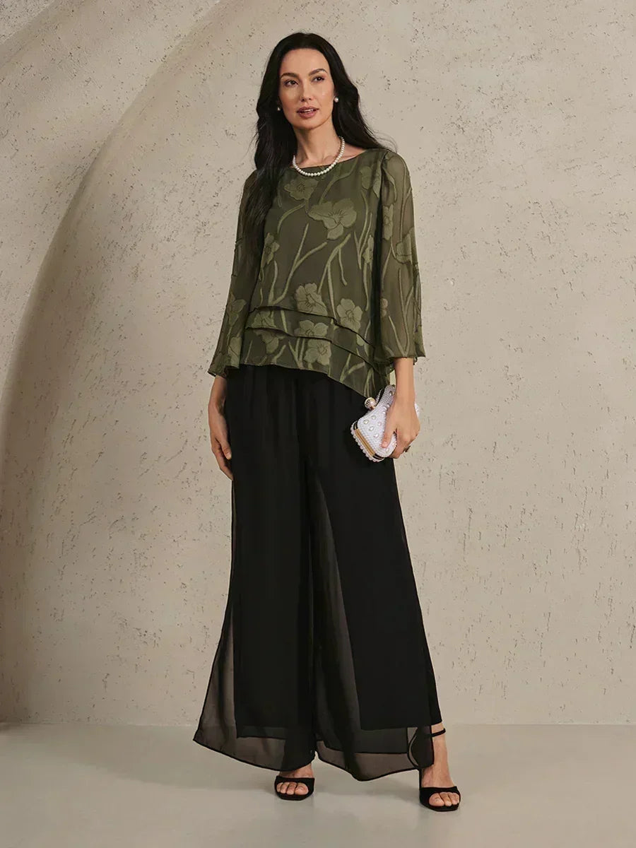 Floral Layered Chiffon Blouse