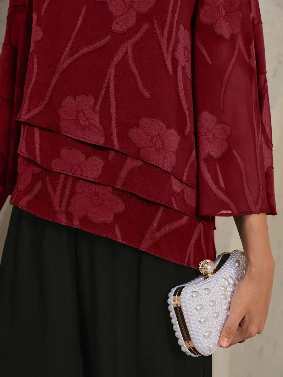 Floral Layered Chiffon Blouse