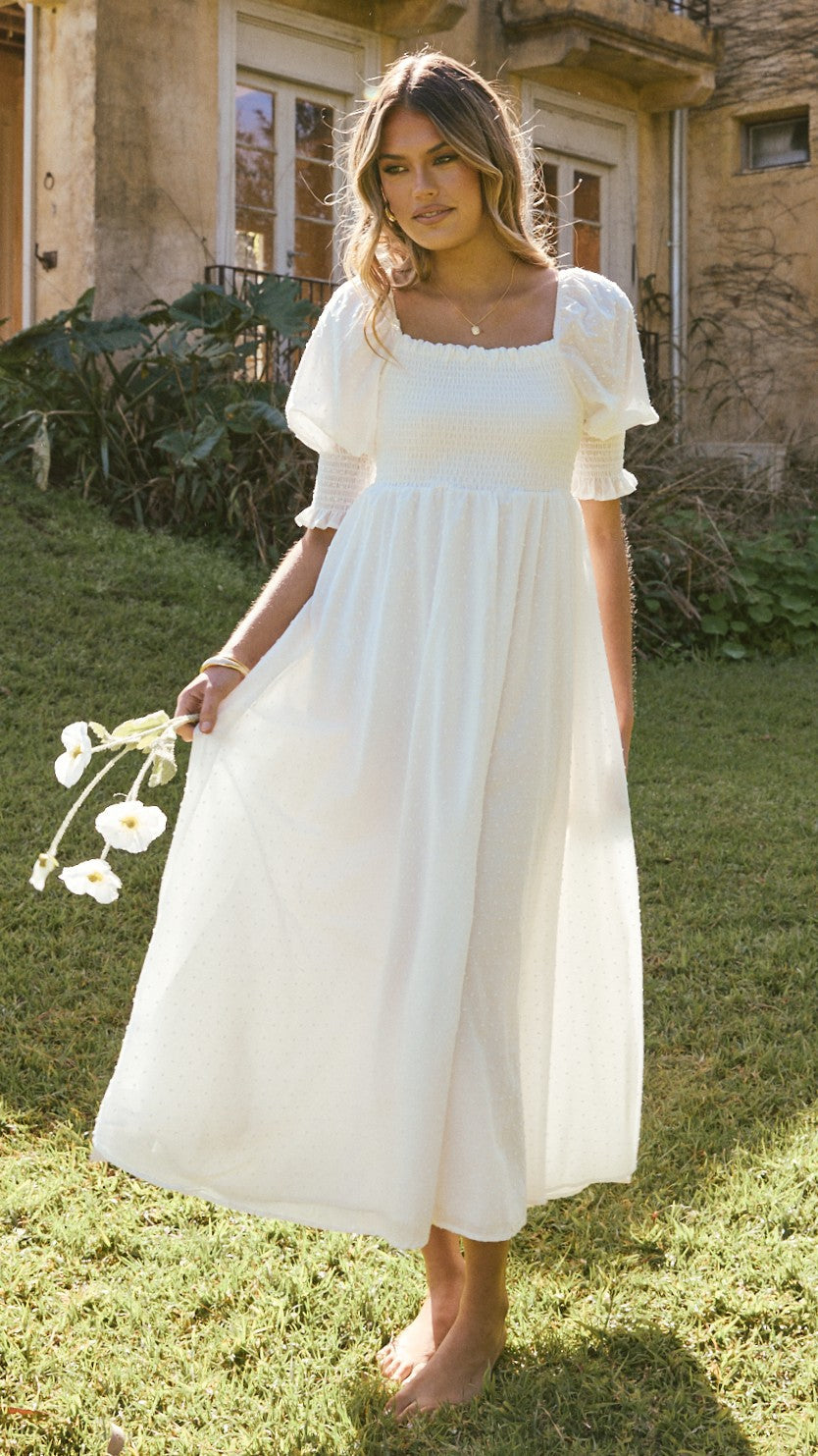 Cierra Midi Dress - White