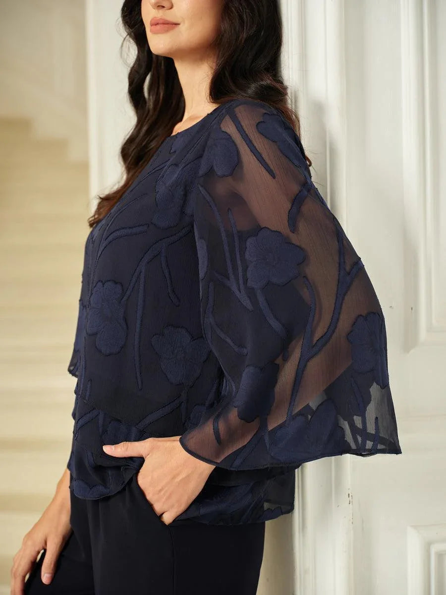 Floral Layered Chiffon Blouse
