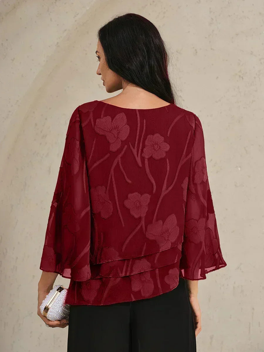 Floral Layered Chiffon Blouse