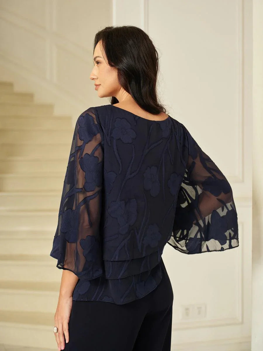 Floral Layered Chiffon Blouse