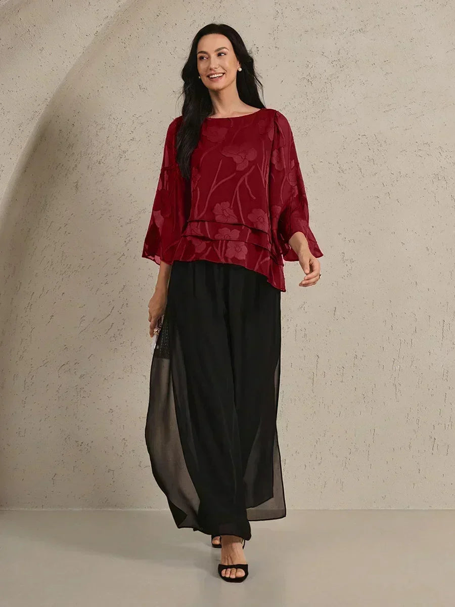 Floral Layered Chiffon Blouse
