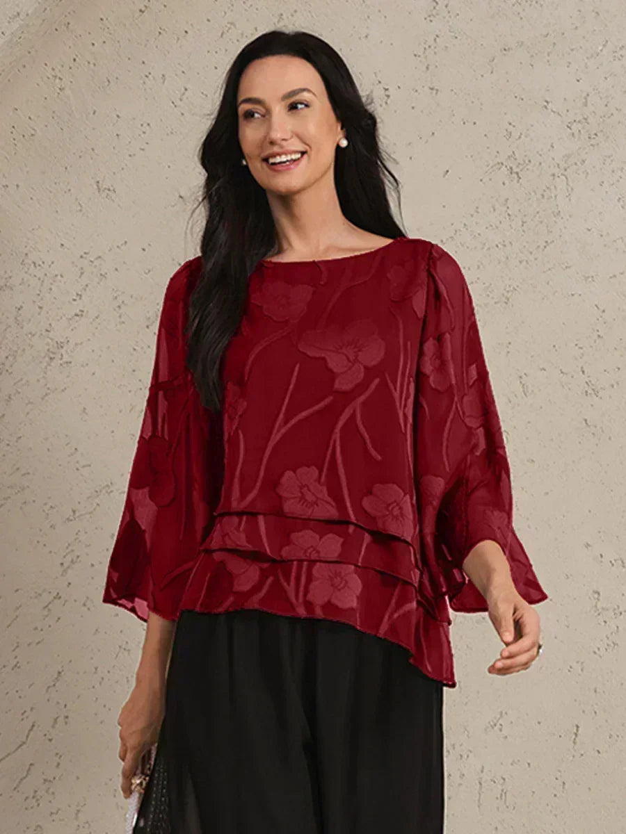 Floral Layered Chiffon Blouse